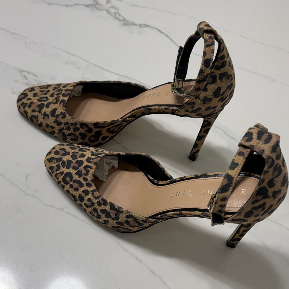 Gianni Bini Leopard Suede Ankle Strap Pumps Heels 9.5 - Picture 7 of 13